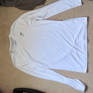 White Men's Gym shark long sleeve Size: Small